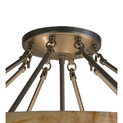 Meyda Tiffany Madison 8 Light 36" Wide Semi-Flush Bowl Ceiling Fixture - Nickel Finish