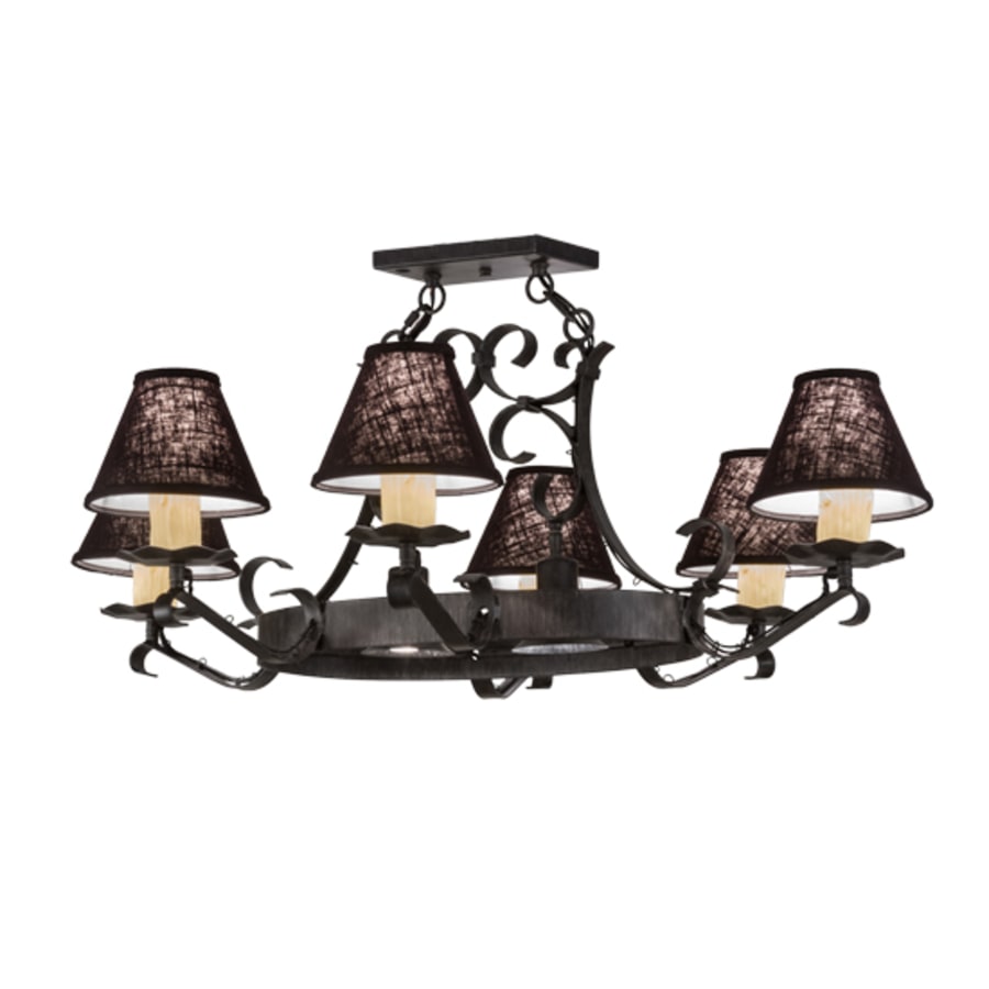Meyda Tiffany Long Hand forged 6 Light 34" Wide Chandelier