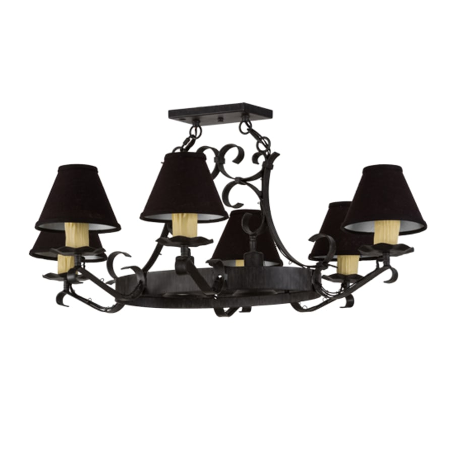 Meyda Tiffany Long Hand forged 6 Light 34" Wide Chandelier