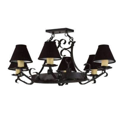 Meyda Tiffany Long Hand forged 6 Light 34" Wide Chandelier