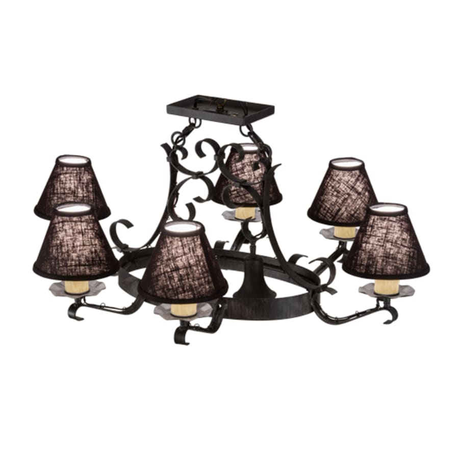 Meyda Tiffany Long Hand forged 6 Light 34" Wide Chandelier