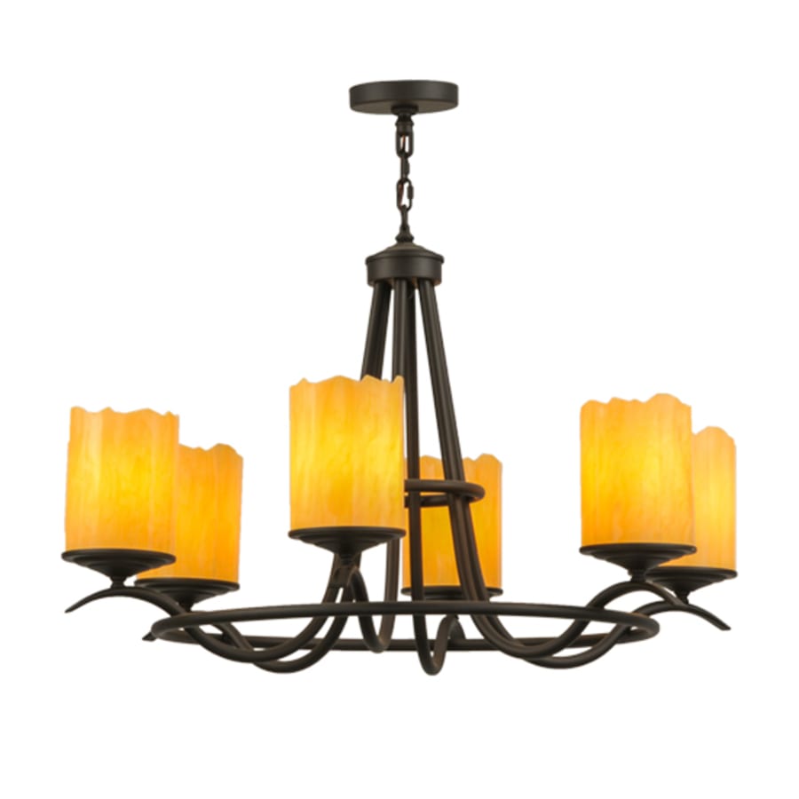 Meyda Tiffany Octavia 6 Light 39" Wide Pillar Candle Ring Chandelier