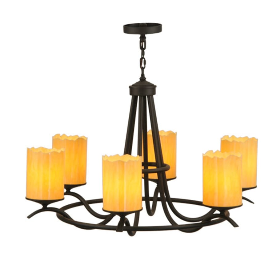 Meyda Tiffany Octavia 6 Light 39" Wide Pillar Candle Ring Chandelier