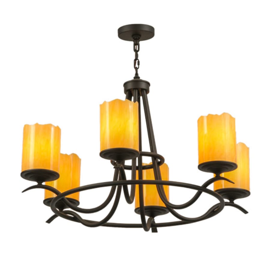 Meyda Tiffany Octavia 6 Light 39" Wide Pillar Candle Ring Chandelier