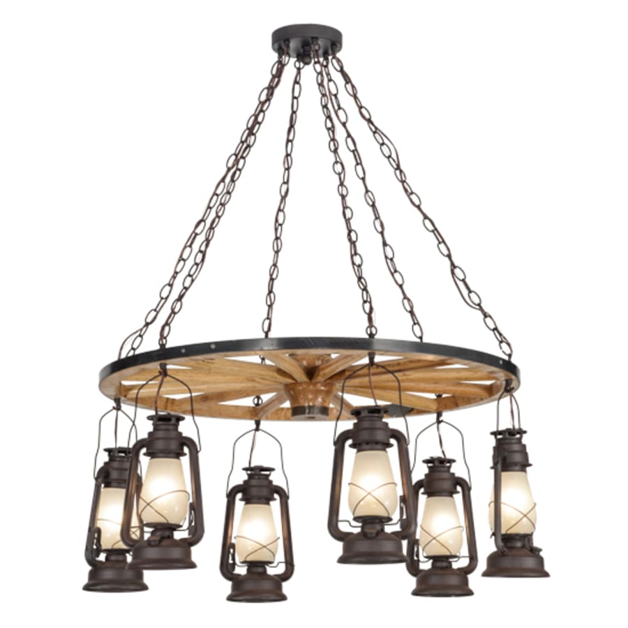 Meyda Tiffany Miners Lantern 6 Light 40" Wide Lantern Chandelier