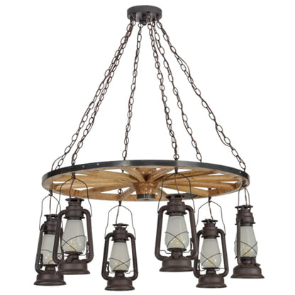 Meyda Tiffany Miners Lantern 6 Light 40" Wide Lantern Chandelier