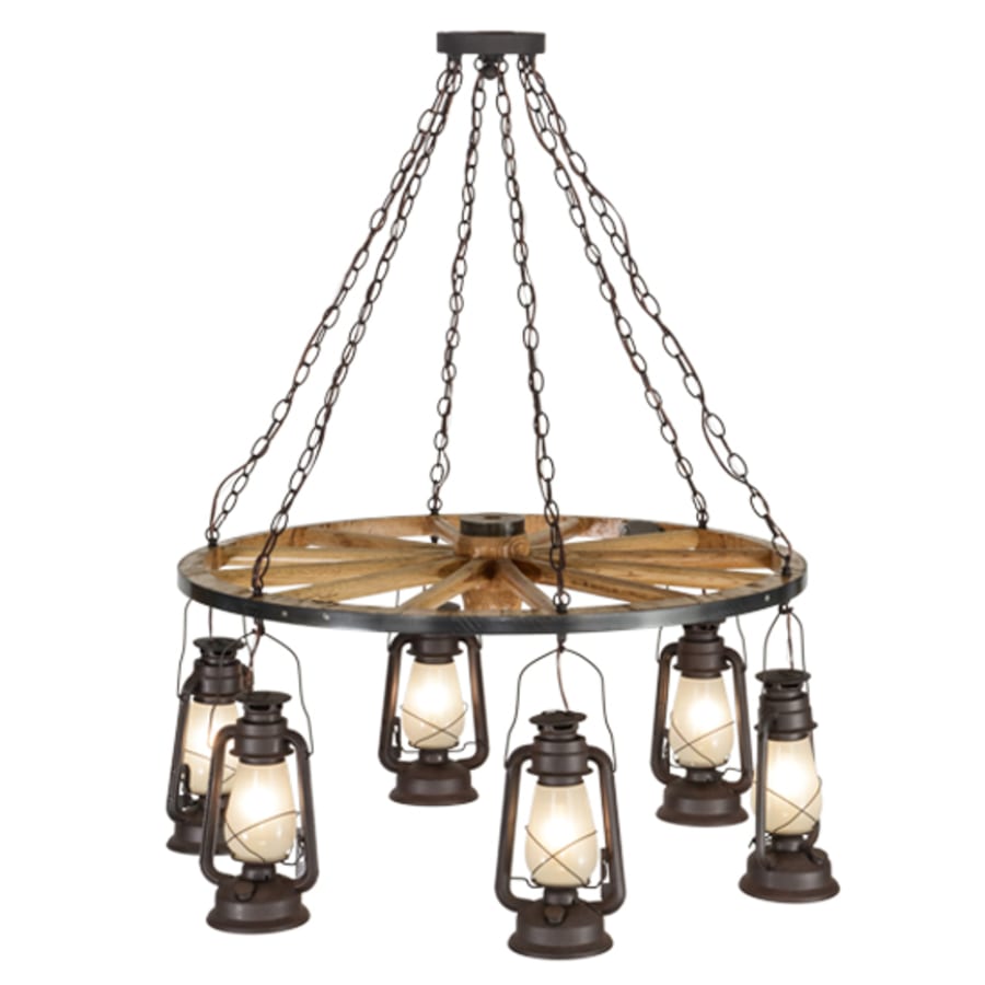 Meyda Tiffany Miners Lantern 6 Light 40" Wide Lantern Chandelier
