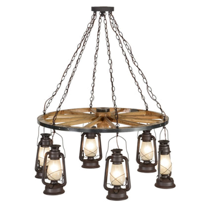 Meyda Tiffany Miners Lantern 6 Light 40" Wide Lantern Chandelier