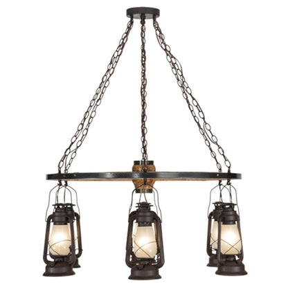Meyda Tiffany Miners Lantern 6 Light 40" Wide Lantern Chandelier