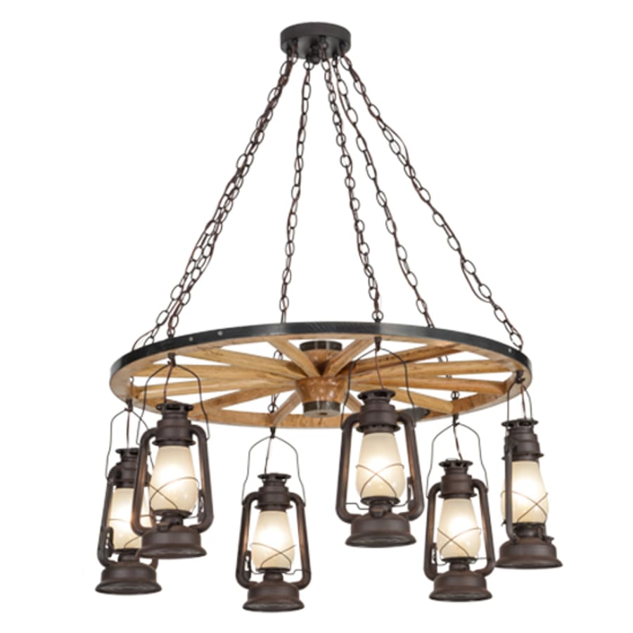 Meyda Tiffany Miners Lantern 6 Light 40" Wide Lantern Chandelier