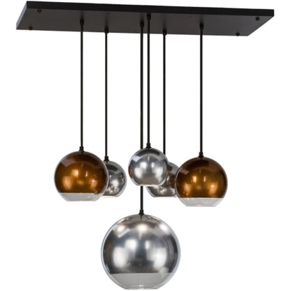 Meyda Tiffany Metalica 6 Light 18" Wide Abstract Multi Light Pendant