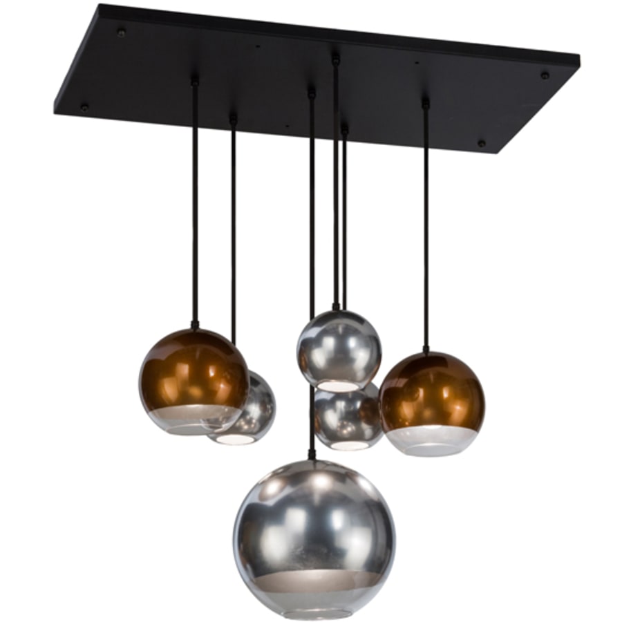 Meyda Tiffany Metalica 6 Light 18" Wide Abstract Multi Light Pendant