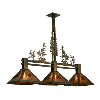 Meyda Tiffany Tall Pines 3 Light 45" Wide Linear Pendant