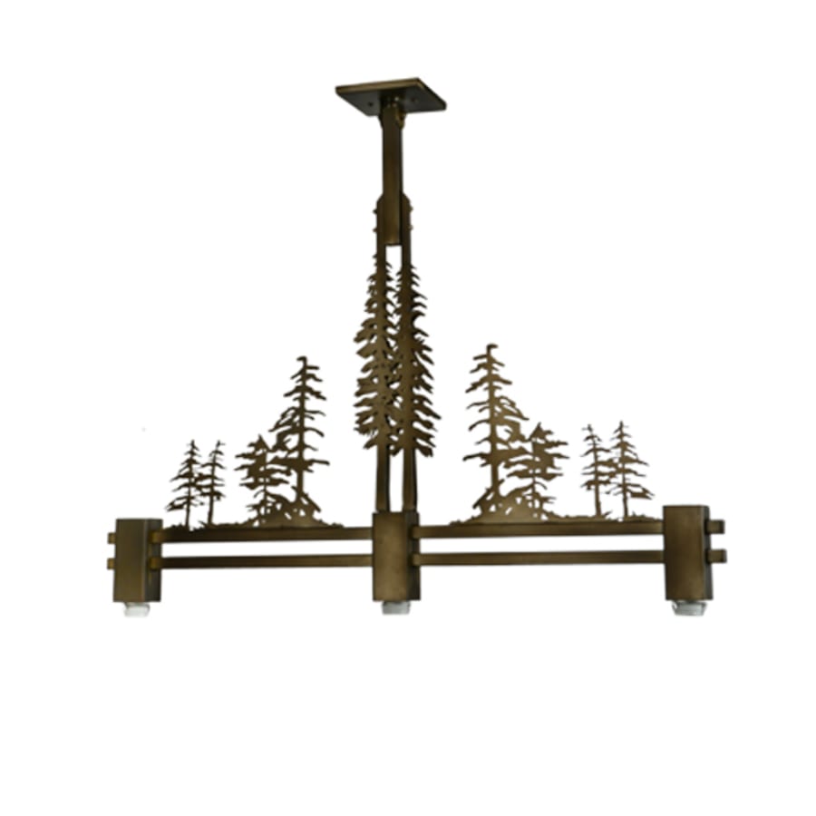 Meyda Tiffany Tall Pines 3 Light 45" Wide Linear Pendant