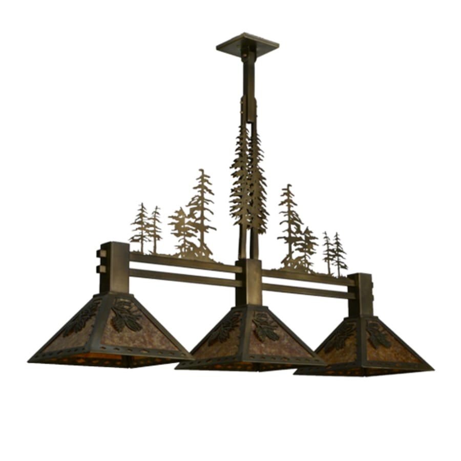 Meyda Tiffany Tall Pines 3 Light 45" Wide Linear Pendant