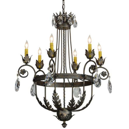Meyda Tiffany Antonia 6 Light 26" Wide Crystal Candle Style Chandelier