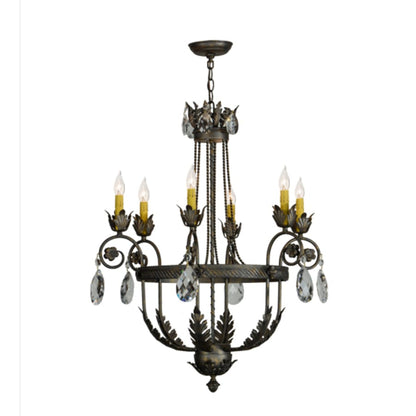Meyda Tiffany Antonia 6 Light 26" Wide Crystal Candle Style Chandelier
