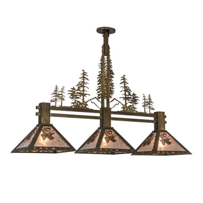 Meyda Tiffany Tall Pines 3 Light 45" Wide Linear Pendant