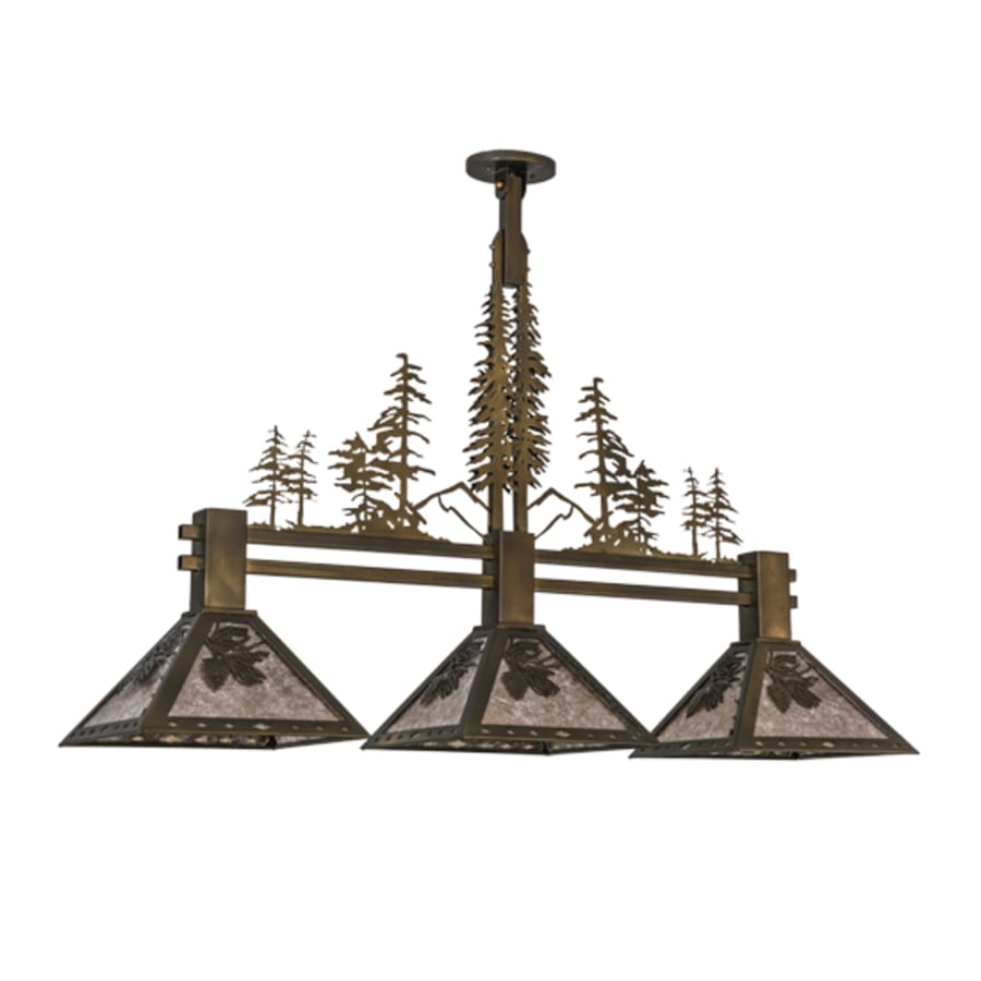 Meyda Tiffany Tall Pines 3 Light 45" Wide Linear Pendant