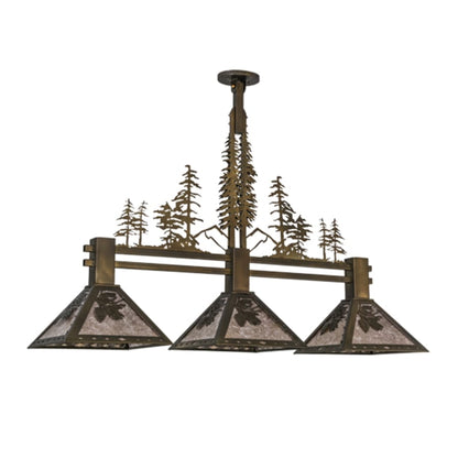 Meyda Tiffany Tall Pines 3 Light 45" Wide Linear Pendant
