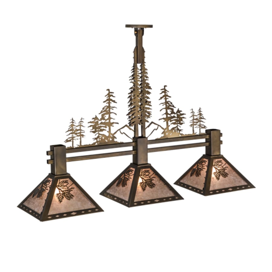 Meyda Tiffany Tall Pines 3 Light 45" Wide Linear Pendant