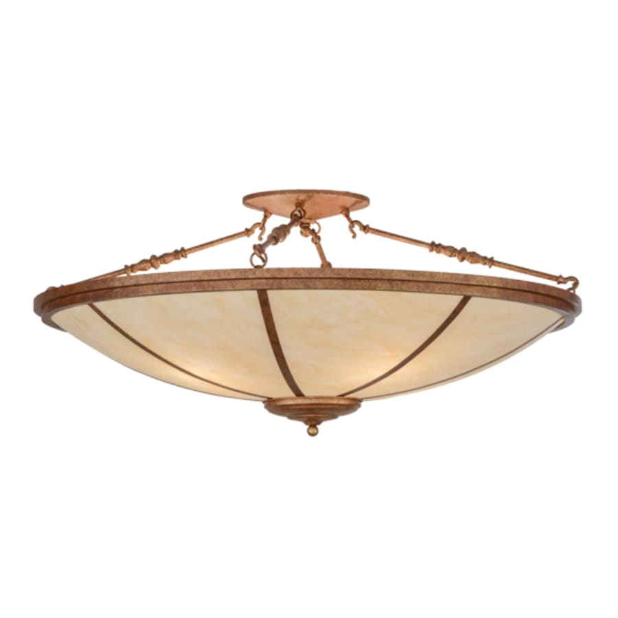 Meyda Tiffany Commerce 4 Light 45" Wide Semi-Flush Bowl Ceiling Fixture - Autumn Leaf Finish