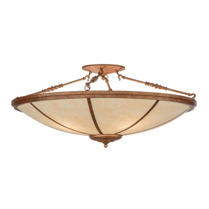 Meyda Tiffany Commerce 4 Light 45" Wide Semi-Flush Bowl Ceiling Fixture - Autumn Leaf Finish