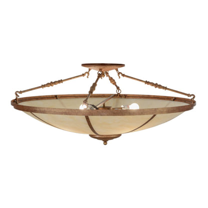 Meyda Tiffany Commerce 4 Light 45" Wide Semi-Flush Bowl Ceiling Fixture - Autumn Leaf Finish