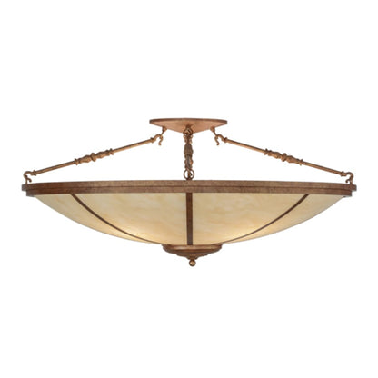 Meyda Tiffany Commerce 4 Light 45" Wide Semi-Flush Bowl Ceiling Fixture - Autumn Leaf Finish