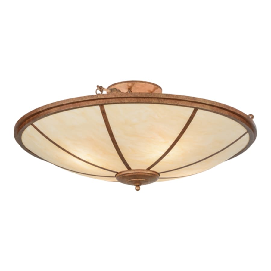 Meyda Tiffany Commerce 4 Light 45" Wide Semi-Flush Bowl Ceiling Fixture - Autumn Leaf Finish