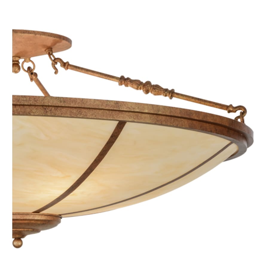 Meyda Tiffany Commerce 4 Light 45" Wide Semi-Flush Bowl Ceiling Fixture - Autumn Leaf Finish