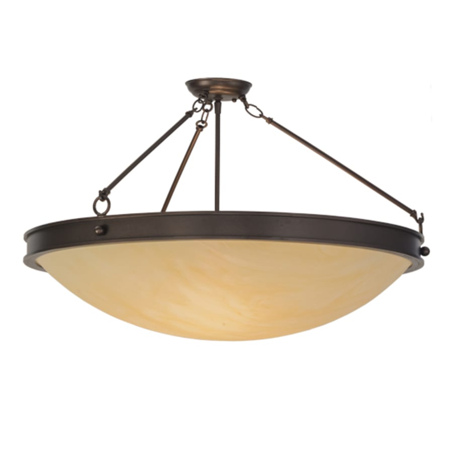 Meyda Tiffany Dionne 3 Light 30" Wide Semi-Flush Bowl Ceiling Fixture - Mahogany Bronze Finish