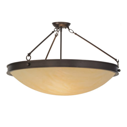 Meyda Tiffany Dionne 3 Light 30" Wide Semi-Flush Bowl Ceiling Fixture - Mahogany Bronze Finish