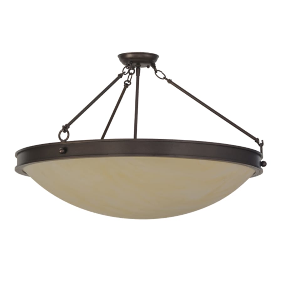 Meyda Tiffany Dionne 3 Light 30" Wide Semi-Flush Bowl Ceiling Fixture - Mahogany Bronze Finish