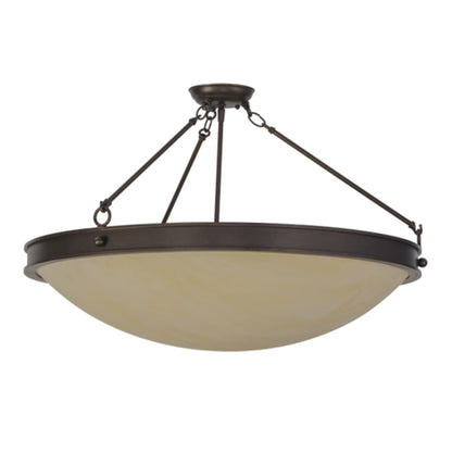 Meyda Tiffany Dionne 3 Light 30" Wide Semi-Flush Bowl Ceiling Fixture - Mahogany Bronze Finish