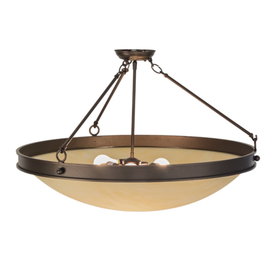 Meyda Tiffany Dionne 3 Light 30" Wide Semi-Flush Bowl Ceiling Fixture - Mahogany Bronze Finish