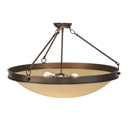 Meyda Tiffany Dionne 3 Light 30" Wide Semi-Flush Bowl Ceiling Fixture - Mahogany Bronze Finish