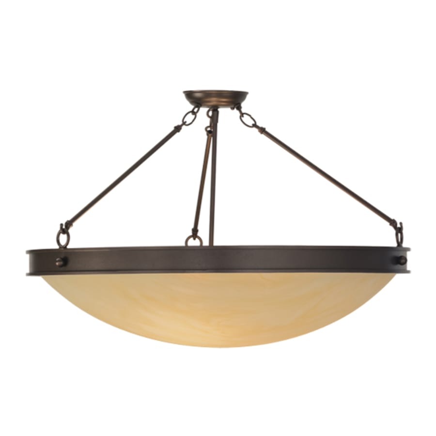 Meyda Tiffany Dionne 3 Light 30" Wide Semi-Flush Bowl Ceiling Fixture - Mahogany Bronze Finish