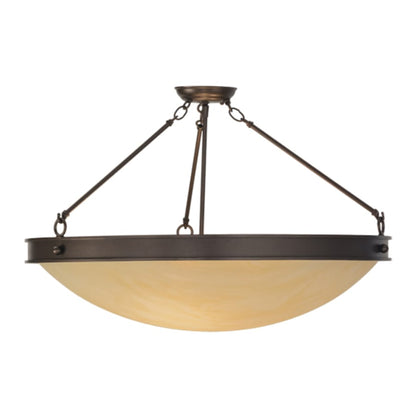 Meyda Tiffany Dionne 3 Light 30" Wide Semi-Flush Bowl Ceiling Fixture - Mahogany Bronze Finish