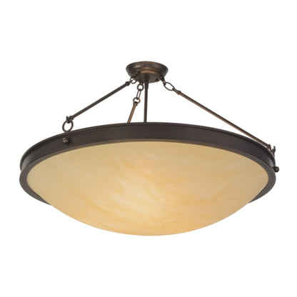 Meyda Tiffany Dionne 3 Light 30" Wide Semi-Flush Bowl Ceiling Fixture - Mahogany Bronze Finish