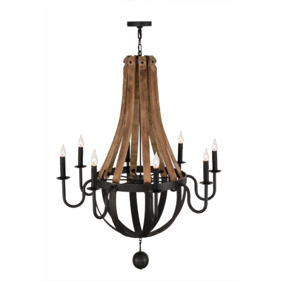 Meyda Tiffany Barrel Stave Madera 8 Light 43" Wide Taper Candle Style Chandelier