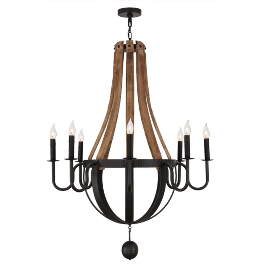 Meyda Tiffany Barrel Stave Madera 8 Light 43" Wide Taper Candle Style Chandelier