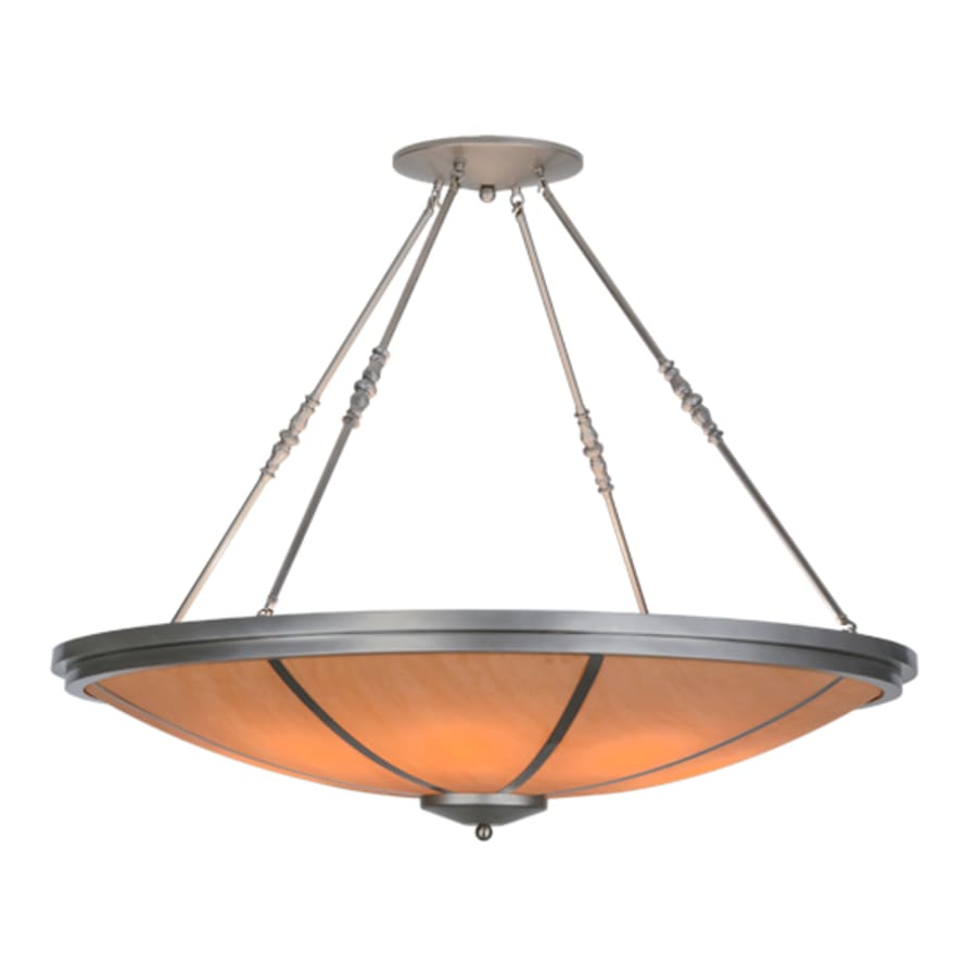Meyda Tiffany Commerce 8 Light 48" Wide Semi-Flush Bowl Ceiling Fixture - Nickel Finish