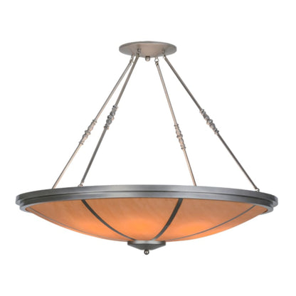 Meyda Tiffany Commerce 8 Light 48" Wide Semi-Flush Bowl Ceiling Fixture - Nickel Finish