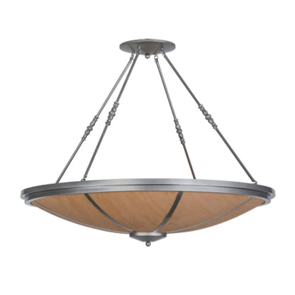 Meyda Tiffany Commerce 8 Light 48" Wide Semi-Flush Bowl Ceiling Fixture - Nickel Finish