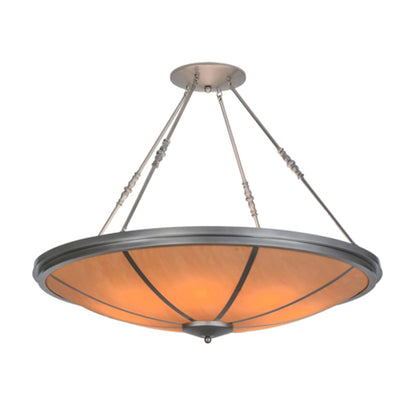 Meyda Tiffany Commerce 8 Light 48" Wide Semi-Flush Bowl Ceiling Fixture - Nickel Finish