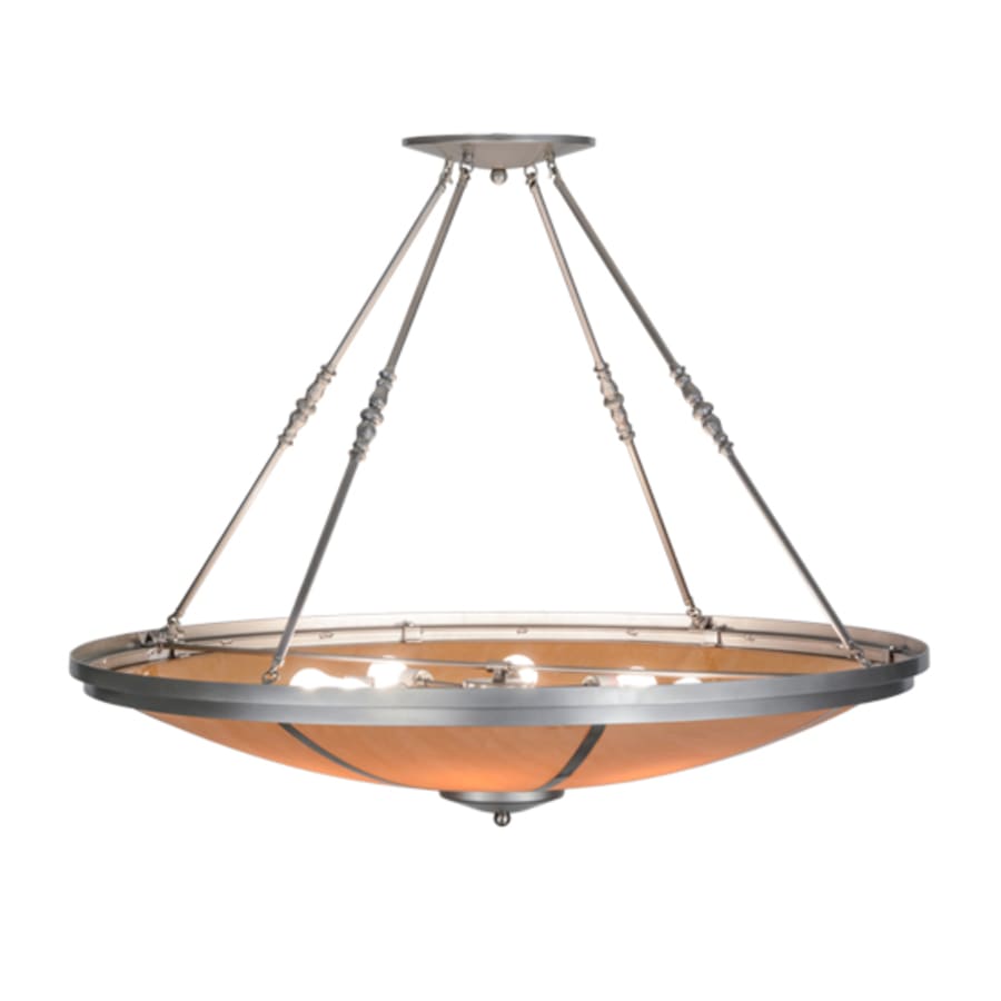 Meyda Tiffany Commerce 8 Light 48" Wide Semi-Flush Bowl Ceiling Fixture - Nickel Finish