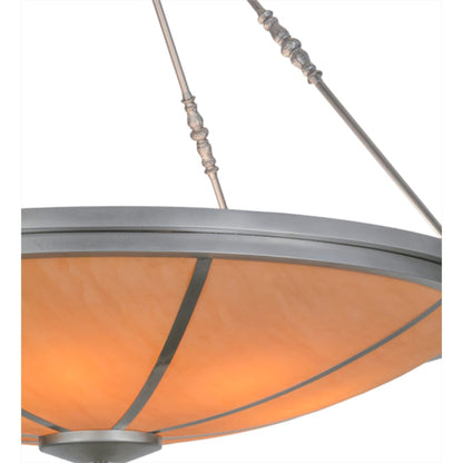 Meyda Tiffany Commerce 8 Light 48" Wide Semi-Flush Bowl Ceiling Fixture - Nickel Finish