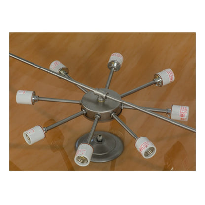 Meyda Tiffany Commerce 8 Light 48" Wide Semi-Flush Bowl Ceiling Fixture - Nickel Finish