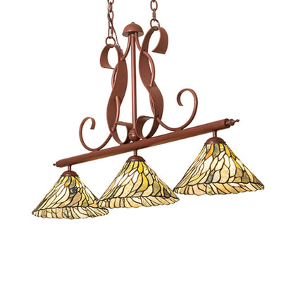 Meyda Tiffany Jadestone 3 Light 46" Wide Linear Pendant